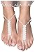 Bienvenu 2 Piece White Ankle Bracelet Crochet Anklets Barefoot Sandals Foot Jewelry, White