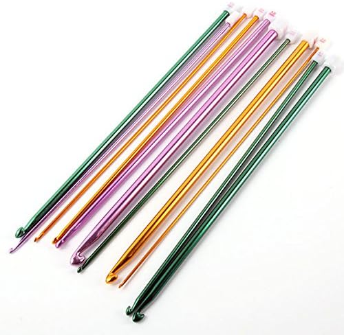 Crochet Hooks Handle Set 11 Pcs 2-8 mm Multicolour Aluminum Tunisian Afghan Hook Knitting Needles