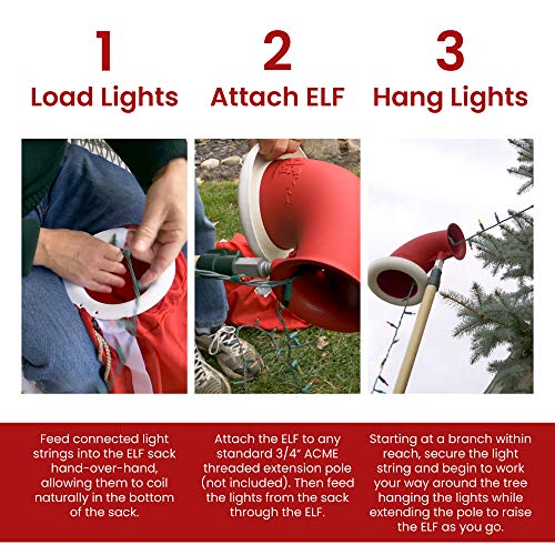 ELF Easy Light Feeder No Ladder Holiday Light Hanger Kit Safely