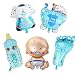 LAttLiv Mylar Balloons 5 Pcs Set Baby Shower Decorations For Boy With 100 Free Spot Glue