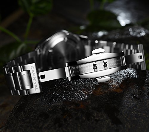 PASOY Men's Tritium Watch Green Light Sapphire Glass Stainless