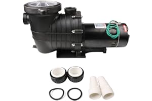 Togarhow Swimming Pool Pump Above Ground, 1.5 HP 4980 GPH In Ground Self Primming Pool Filtre Pump with Strainer Basket Pool 