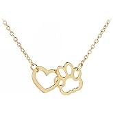 coadipress Dog Paw Necklace for Women Dainty Gold Silver Pubby Pet Animals Paw Print Pendant Necklace Lovely Animal Cat Paw Choker Necklace Minimalist Fashion Jewelry