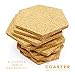 Super Absorbent Coasters for Kitchen Table, Cork Coasters for Drinks, Cup Coasters for Stain-Free Surfaces, Set of 12, Hexagon