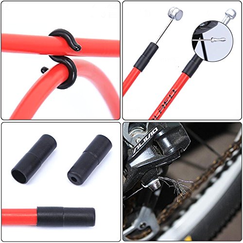 Acekit Bicycle Brake Cable and Housing Set with Cable Ends Caps Buckles for MTB Road Bike (Black) - Thumbnail 4