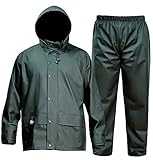 Commercial Fishing Rain Suit for Men Heavy Duty Workwear Waterproof Jacket with Pants 3 Pieces