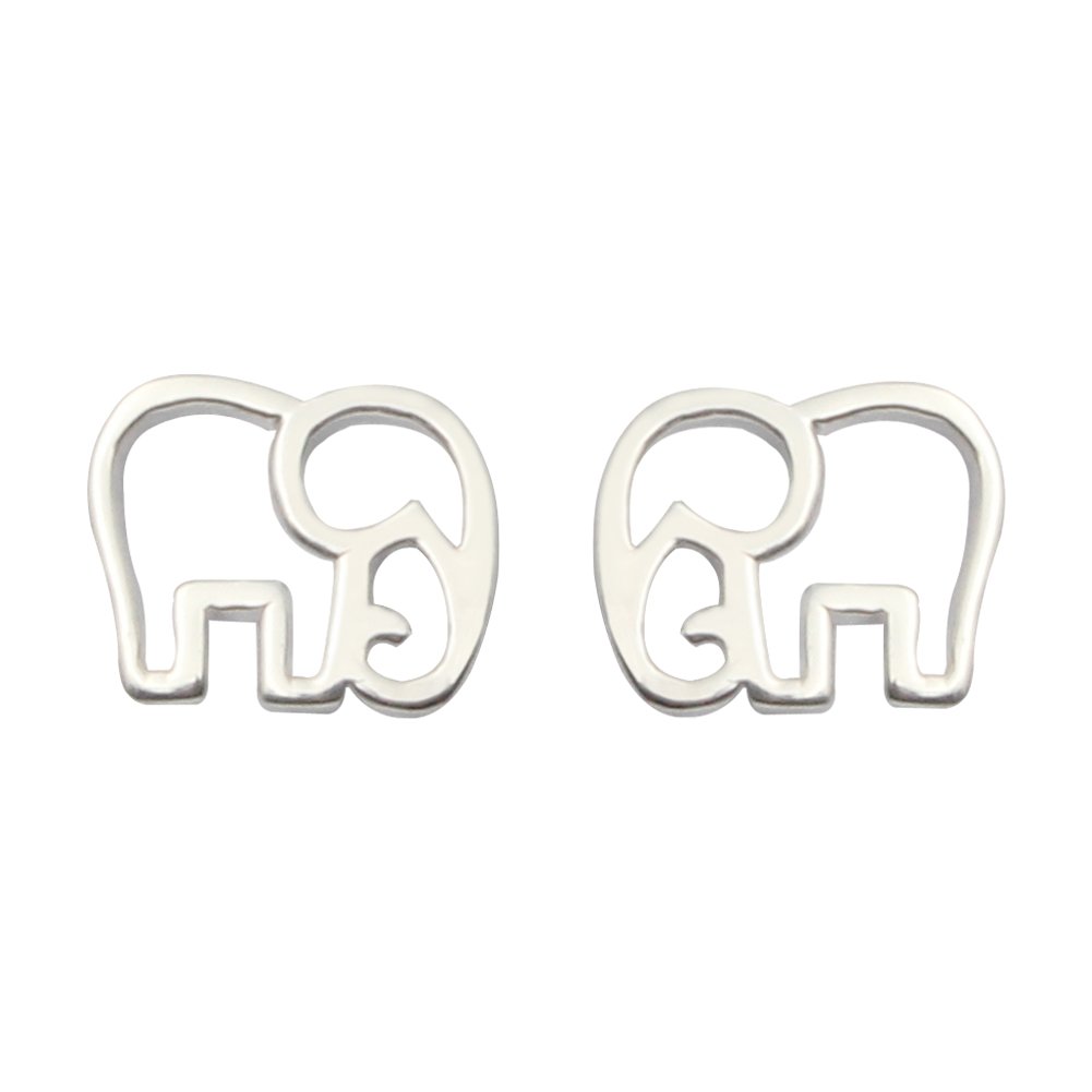 ELBLUVF 925 Sterling Silver Animal Lucky Elephant Earrings Jewellery For Women
