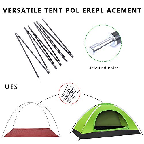 Weanas Tent Poles Replacement, Aluminum Rod Tent Pole Multifunction Lightweight Tent Pole Repair Kit, 7001 Series Aluminum Heated
