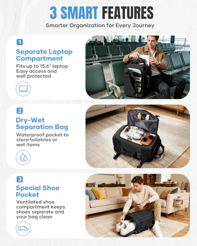 BJLFS Vacuum Backpack with Pump Hand Luggage 40x30x20 Ryanair Wizzair Vueling Backpack Travel Cabin Airplane 40x30x20 Waterproof Travel Bag