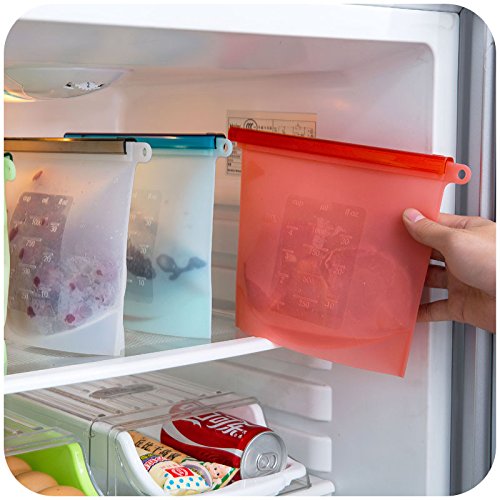 Hommate Reusable Food Bag Silicone Food Preservation Bag Airtight Seal Food Storage Versatile Cooking Bag Kitchen Cooking Utensil (4pcs)