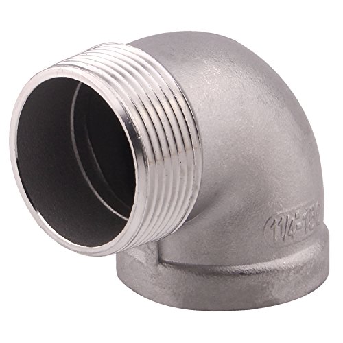 Stainless Steel Cast Pipe Fitting 90 Degree Street Elbow, Class 150, 1 1/4" NPT Male x Female