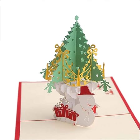 Biglietto Di Natale 3d.Hacoly Albero Di Natale E Pupazzo Di Neve 3d Biglietto Carta Regalo Di Compleanno Biglietto Di Auguri In Bianco A Mano Pop Up 3d Regalo Di Compleanno Anniversario Natale Amazon It Casa E
