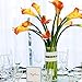 GTIDEA 20Pcs Fake PU Calla Lily Artificial Flowers Bride Wedding Bouquet for Table Centerpieces Arrangements Home DIY Garden Office Decor (Orange)