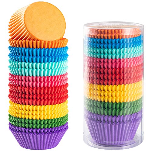 Gifbera Bright Rainbow Cupcake Liners Colorful Standard Baking Cups 400pcs