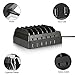 Upow 6-Port USB Charging Docks Desktop Multi-device Organizer for Smart Phones and Tablets (Black)