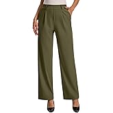 Feiersi Womens Dress Pants Wide Leg Stretchy Work Pants High Waisted Pull On Casual Trousers with Pockets