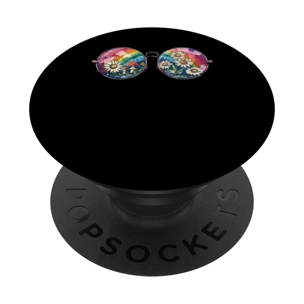 Vintage Rainbow Hippie Sunglasses 60s 70s Trippy PopSockets Swappable PopGrip