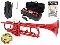 D'Luca 500RD 500 Series Standard Bb Trumpet with Professional Case, Cleaning Kit, Red
