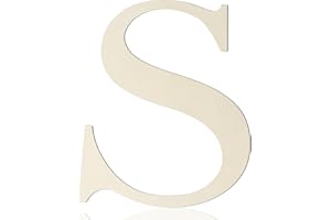 LONGAN CRAFT Large Wooden Letters 12 Inch Paintable Wood Letter S for Wall Decor, 1/5 Inch Thick Wooden Alphabet Letters Cutouts for DIY Crafts Project Unfinished Wood Birthday Wedding Party Home Decoration