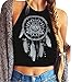 kaifongfu sales,Sexy Women Dreamcatcher Printed Backless Sleeveless Vest Blouse Tank Tops Shirt