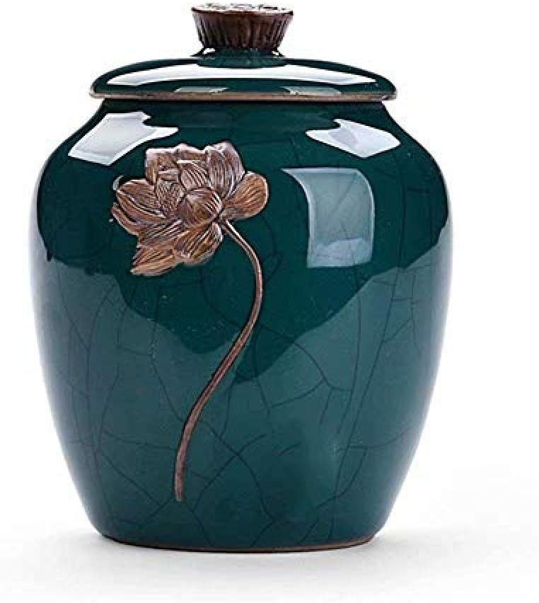 Gulunmun Cremation urn commemorative Celadon ceramic urns sealed cans storage tanks teapots-B