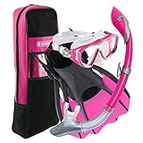 U.S.Divers Diva 1 Lx / Island Dry Lx/ Trek / Travel Bag, Hot Pink, Fin Size- Medium (Men's 7-10, Ladies 8-11)