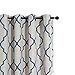 jinchan Moroccan Tile Print Linen Textured Panels for Bedroom Room Grommet Flax Linen Look Curtain Window Treatment Set for Living Room 84 inch Blue