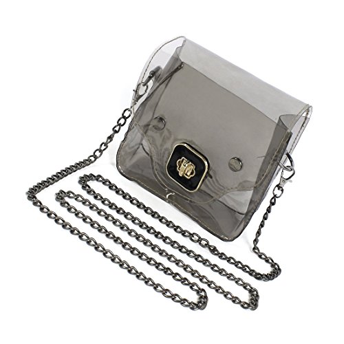 Women Shoulder Bag - SODIAL(R) Mini New Transparency Clear Cute Pig Pattern Shoulder Bag Black clear