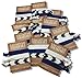 Jeune Marie 12 Pack Blue Ribbon Hair Ties KIT No Crease Elastics Handtied Ouchless Ponytail Holders Hair Band Bracelet Favors for Bachelorette Parties, Bridal Showers, and More! (12 Pack, Blue)