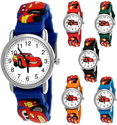 Pure Time Cars Children's Watch Boys Watch Girls Watch Car Kids Racing Car Silicone Bracelet Boys Watch Black Blue Blue Red Orange Green Sports Watch 3D