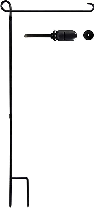 YEAHOME Garden Flag Stand Flagpole - Premium Yard Flag Holder, Thickened Metal Powder-Coated Thicken Flag Holder for American Flag with Tiger Clip and Stopper