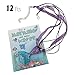 justBe 12 Mermaid Necklace Party Supplies Favors Gifts Handmade Glittery Pendants Individual Package for Girls