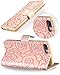 iPhone 8 Plus Case,iPhone 7 Plus Wallet Case,FLYEE Premium Flip Wallet Leather [Emboss Flower] Magnetic Protective Cover with Card Slots for iPhone7 Plus iPhone8 Plus 5.5 Inch yahuacha-Pink