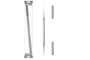 FALADOO Professional Facial Milia Removal and Whitehead Extractor & Lancet - Double Ended Circle Loop & Sharp Needle Pimple Popper Tool - 2-in-1 Blackhead & Blemish Remover - Zit and Pimple Acne Removal