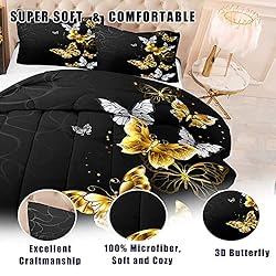 NINENINE Black and Gold Bedding Set Twin Size for