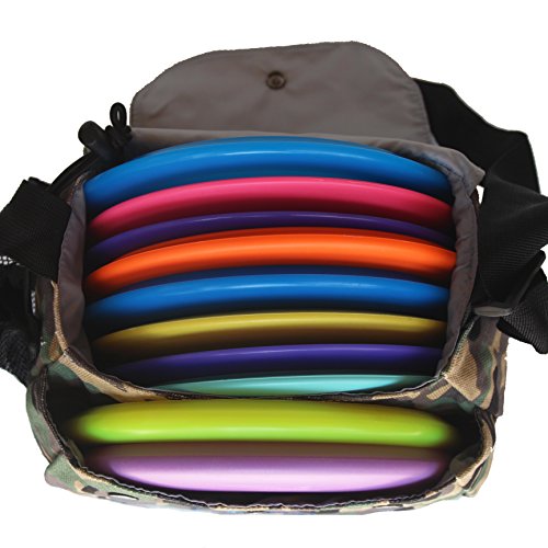 Kestrel Disc Golf Bag | Fits 12 Discs + Bottle | For Beginner and Advanced Disc Golf Players | Extremely Durable Canvas | Disc Golf Bag Set | Frisbee Golf Bag (Green Camo) - Thumbnail 2