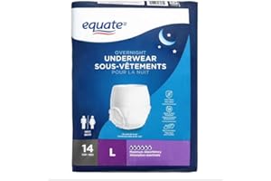 Equate Overnight Underwear, Large, Unisex, Maximum Absorbency, 14 Count