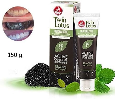 Twin Lotus Active Charcoal Toothpaste Herbaliste Triple Action 150 G X 1 Tube