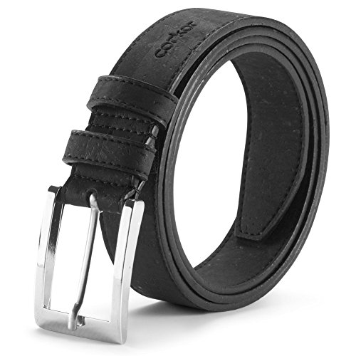 Corkor Vegan Belt for Men 30mm Wide Non Leather Product Black Color Large Size