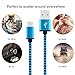 BestElec Phone Charger Cable - 5Pack Extra Long Fast Charging Syncing Cords Blue&Black