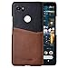 Pixel 2 XL Case,Two-Tone Vintage Insert Card Genuine Leather Back Cover for Google Pixel 2 XL (Black)