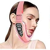 Double Chin and V Shaped Face Device with 5 Modes & 12 Adjustable Intensities - Intelligent Electric V-Line Lifting Machine for Women(Pink)