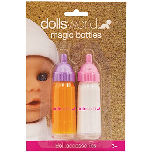 Set of 2 Baby Dolls Magic Milk Bottle New Born Doll Feeding Set
