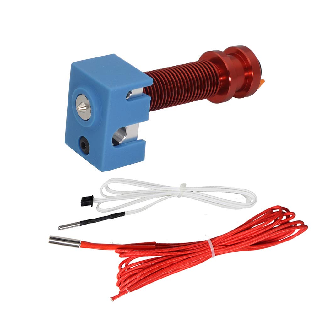 All Metal Smart Hotend with Plated Wear Nozzle 0.4mm 24V with HT-NTC100K Thermistor compatible with Upgrade V6 Hotend Prusa i3 MK3 MK3S DDB Extruder 3D Printer (24V)