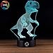 3D Optical Illusion Night Light - 7 LED Color Changing Lamp - Cool Soft Light Safe For Kids - Solution For Nightmares - Tyrannosaurus Rex Dinosaur