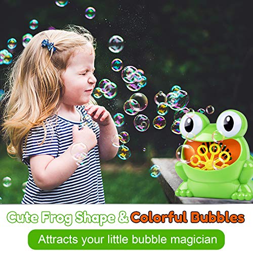 HOMOFY Automatic Bubble Blower Electric Bubble Maker Rich Bubble Over 500 Bubbles Per Minute with 1 Bottle Durable Solution Gifts Toys for 2 3 4 5 Year Old Boys/Girls/Kids,Outdoors&Party&Wedding