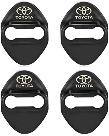 HermosaUKnight Door Lock Covers Decoration Protections Stainless Steel Cover Case For Toyota-black