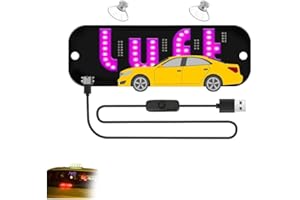 FYPHJKT USB LED Light Sign for Drivers,Windshield Taxi Sign with Scrolling Display, Easy Suction Cup Installation for Cars, Trucks, SUVs (Lyft-pink)