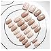 Dongcrystal 24pcs Khaki Marble Texture Glossy False Nails Acrylic Artificial Full Fake Nails Nail Art Tips Top Short