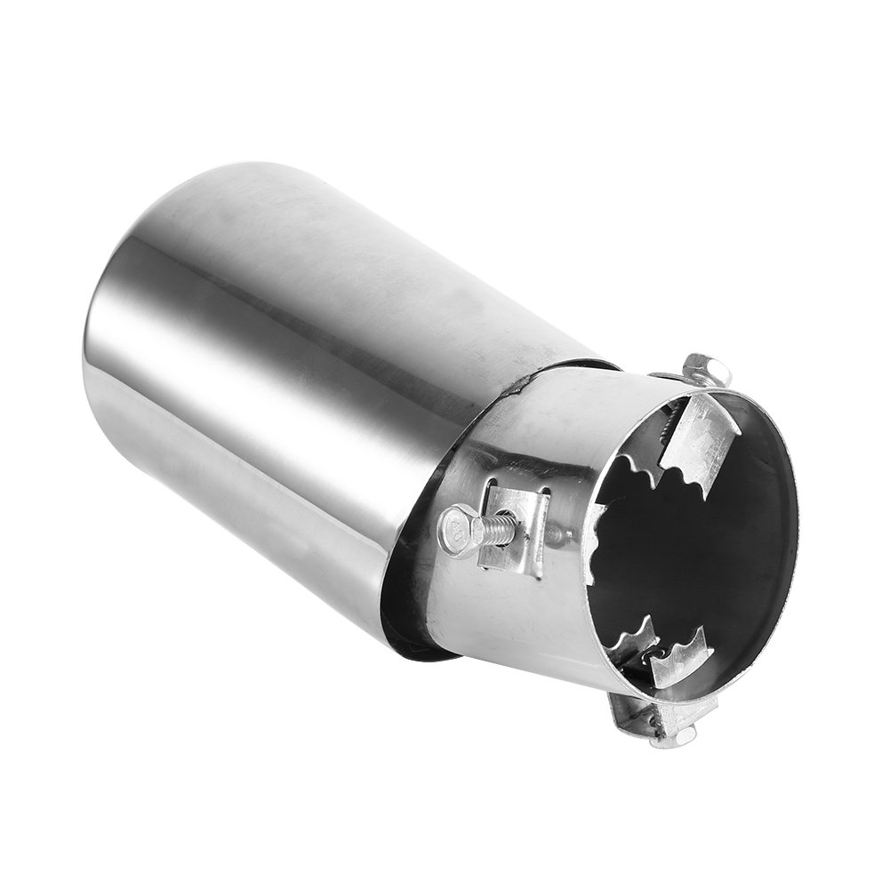 Tailpipe Exhaust Muffler, Chrome Rear Round, Stainless Steel Auto Exhaust Muffler, 70mm Exhaust Tip for Cars, SUVs, Trucks, Van